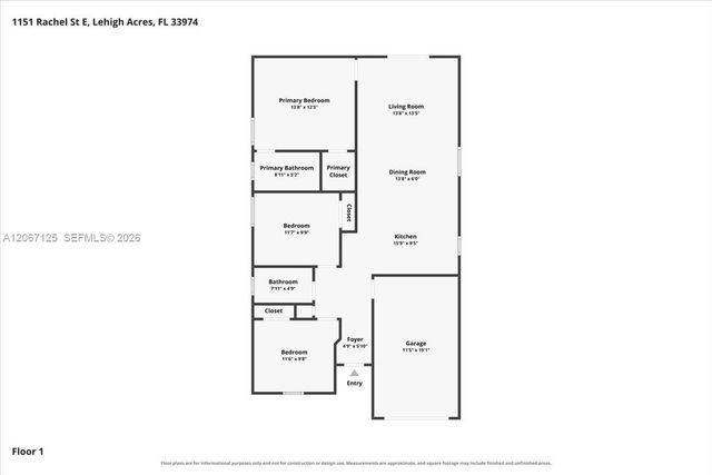 1151 Rachel Street E, Lehigh Acres, FL 33974