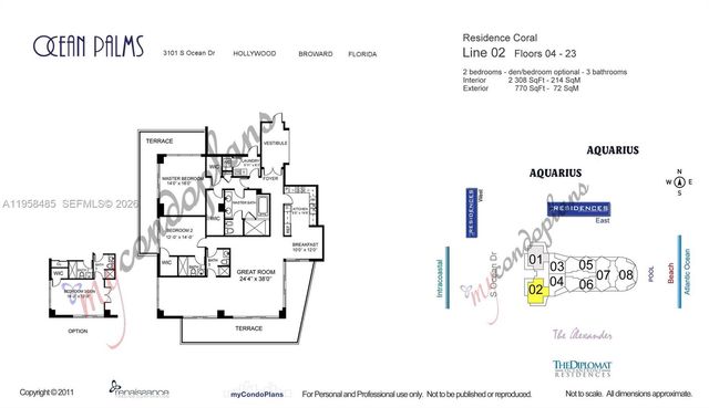 3101 S OCEAN 1802, Hollywood, FL 33019