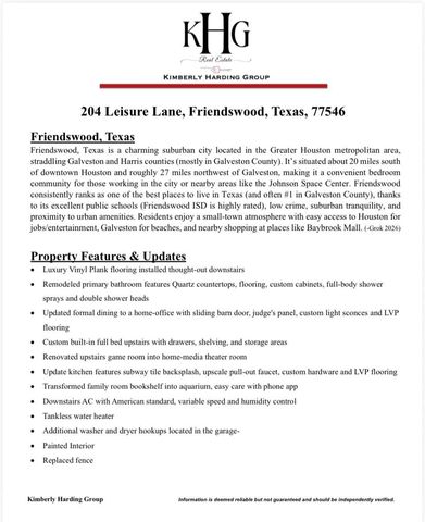 204 Leisure Lane, Friendswood, TX 77546