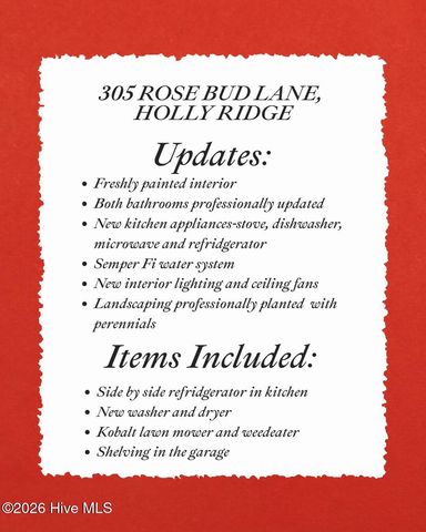 305 Rose Bud Lane, Holly Ridge, NC 28445