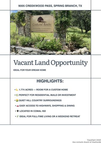 9005 Creekwood, Spring Branch, TX 78070