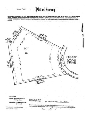 Lot 86 Merry Oaks Drive, Sycamore, IL 60178