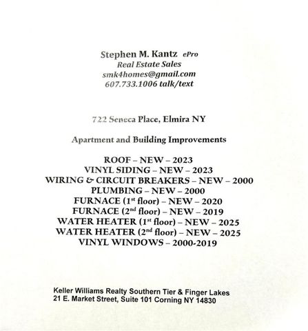 722 Seneca Place Street, Elmira City, NY 14904