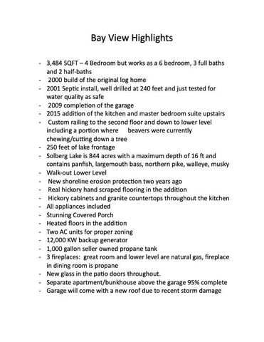 N10627 Bay View LANE, Phillips, WI 54555