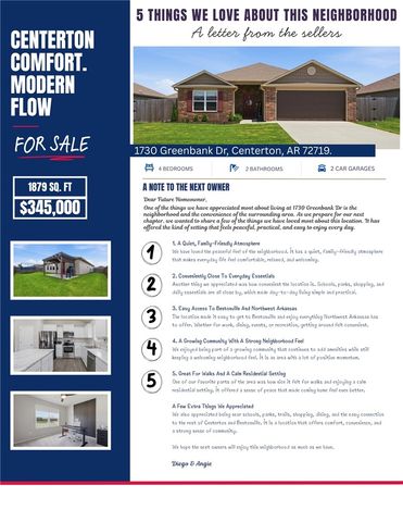 1730 Greenbank Drive, Centerton, AR 72719