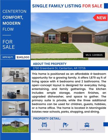 1730 Greenbank Drive, Centerton, AR 72719
