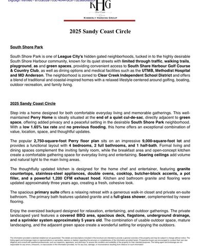 2025 Sandy Coast Circle, League City, TX 77573