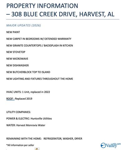 308 Blue Creek Drive, Harvest, AL 35749