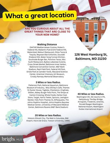 126 W HAMBURG ST, Baltimore, MD 21230