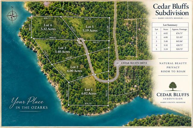Lot 5 Cedar Bluff Lane, Shell Knob, MO 65747