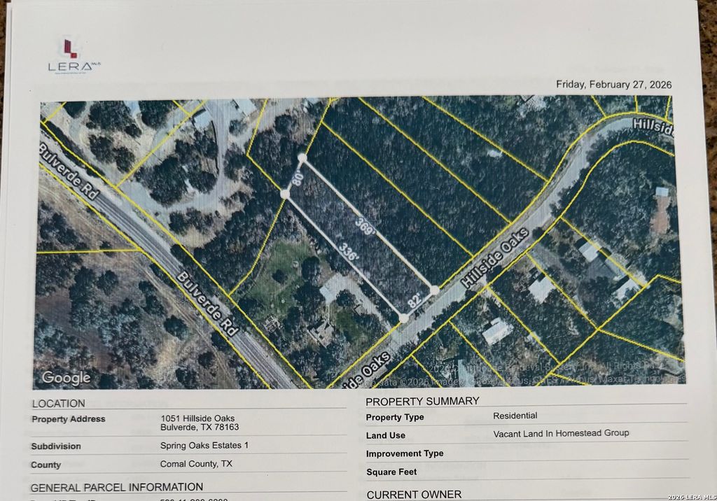 1091 Hillside Oaks, Bulverde, TX 78163