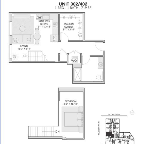 729 N Sangamon Street 302, Chicago, IL 60642