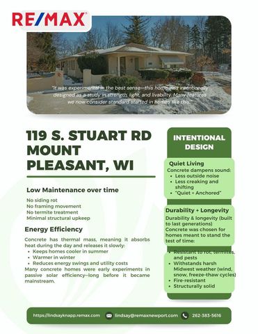 119 S Stuart ROAD, Mount Pleasant, WI 53406