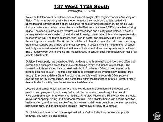 137 W 1725 S, Washington, UT 84780