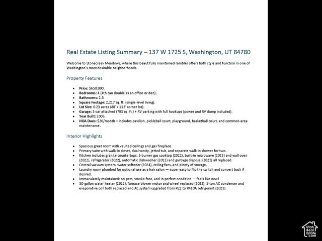 137 W 1725 S, Washington, UT 84780