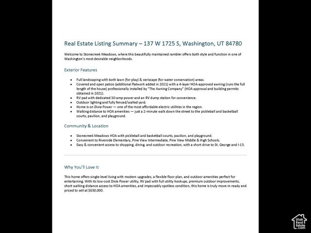 137 W 1725 S, Washington, UT 84780