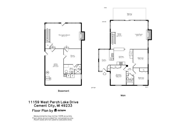 11159 W Perch Lake Drive W, Cement City, MI 49233