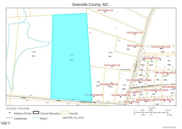 . Sam Young Road, Oxford, NC 27565