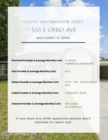 533 E OHIO Avenue, Macclenny, FL 32063