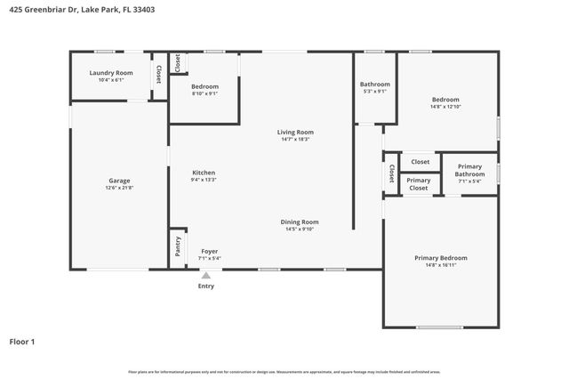 425 Greenbriar Drive, Lake Park, FL 33403