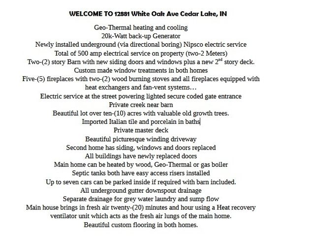 12881 White Oak Avenue, Cedar Lake, IN 46303