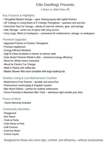 5 Ayton Lane, Bella Vista, AR 72714