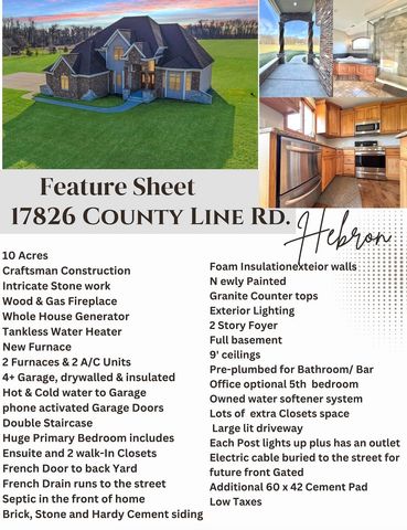 17826 S County Line Road, Hebron, IN 46341