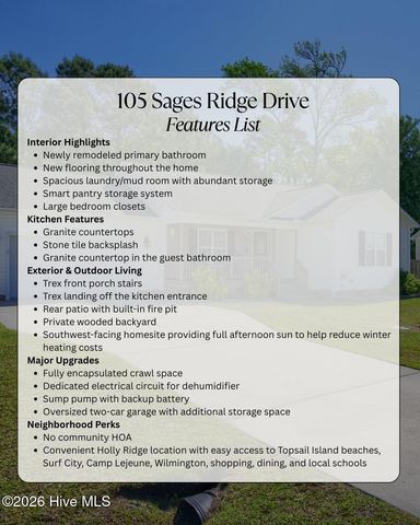 105 Sages Ridge Drive, Holly Ridge, NC 28445