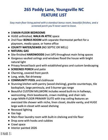 265 Paddy Lane, Youngsville, NC 27596