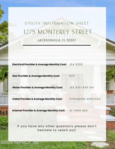 1275 MONTEREY Street, Jacksonville, FL 32207