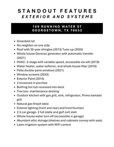 109 Running Water ST, Georgetown, TX 78633