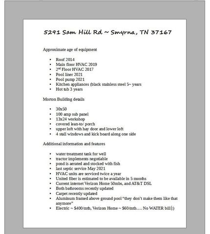 5291 Sam Hill Rd, Smyrna, TN 37167