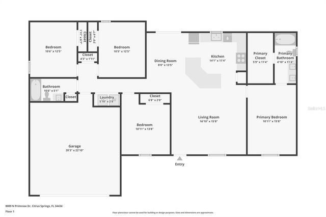8009 N PRIMROSE DRIVE, Citrus Springs, FL 34434