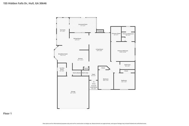 155 Hidden Falls Drive, Hull, GA 30646