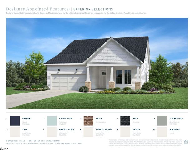 107 Winding Stream Circle Lot 32 Lot 32 Saltcreek Elite Craftsman, Simpsonville, SC 29681