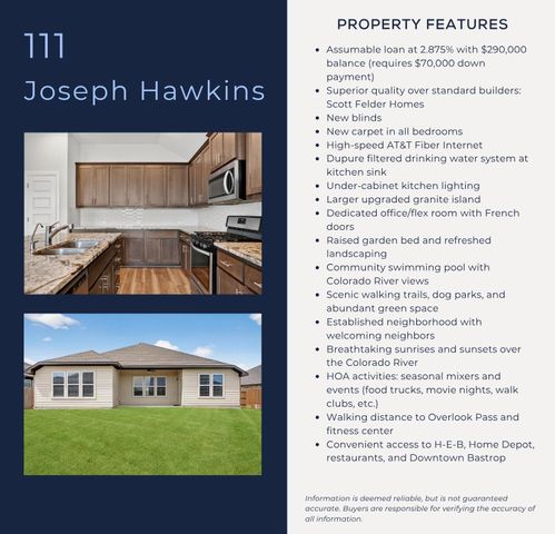 111 Joseph Hawkins LN, Bastrop, TX 78602