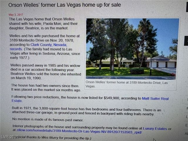 3189 Montecito Drive, Las Vegas, NV 89120