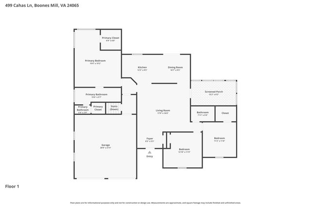 499 Cahas LN, Boones Mill, VA 24065