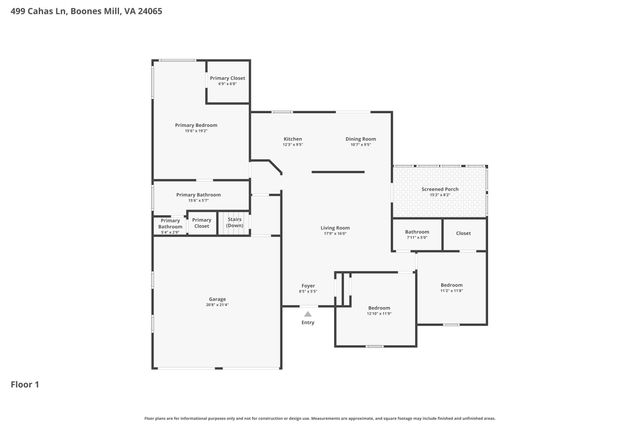 499 Cahas LN, Boones Mill, VA 24065