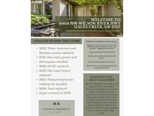 56614 Nw WILSON RIVER Hwy, Gales Creek, OR 97117