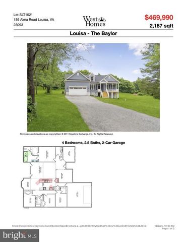 159 ALMA RD, Louisa, VA 23093