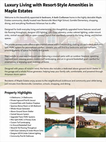 1010 Silver Maple Street, Centerton, AR 72719