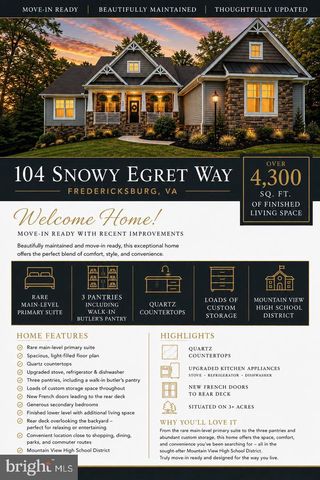 104 SNOWY EGRET WAY, Fredericksburg, VA 22406