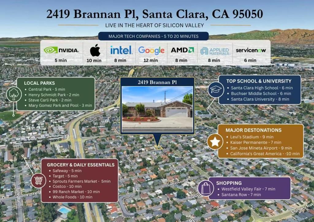 Image 2 of property listing at 2419 Brannan Place, Santa Clara, CA 95050