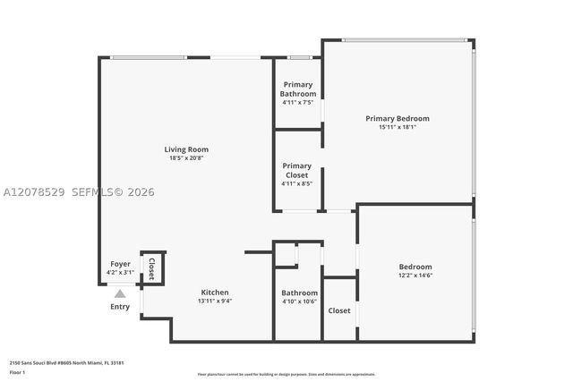 2150 Sans Souci Blvd B605, North Miami, FL 33181