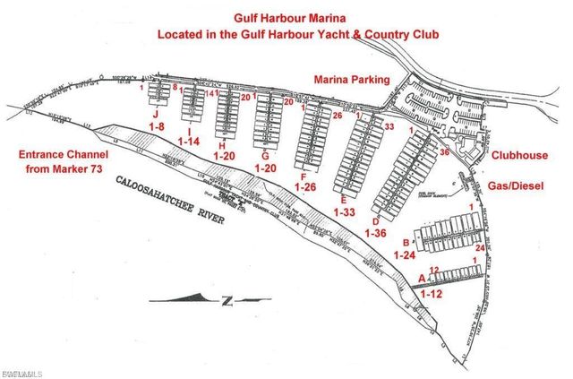 B-14 48 FT Boat Slip at Gulf Harbour Marina, Fort Myers, FL 33908