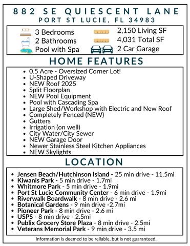 882 SE Quiescent Lane, Port St. Lucie, Port St Lucie, FL 34983