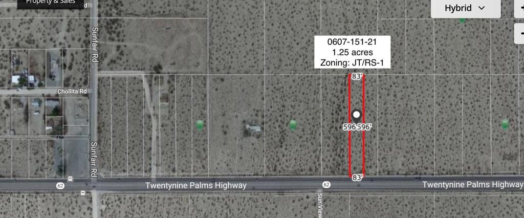 1 .25 Acres Hwy 62 Near Sunfair Road, Joshua Tree, CA 92252