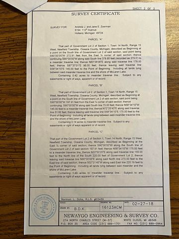 9586 E Lure Road, Newfield Twp, MI 49421