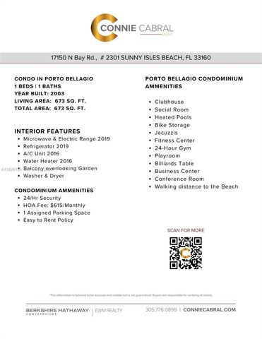 17150 N Bay Rd 2301, Sunny Isles Beach, FL 33160